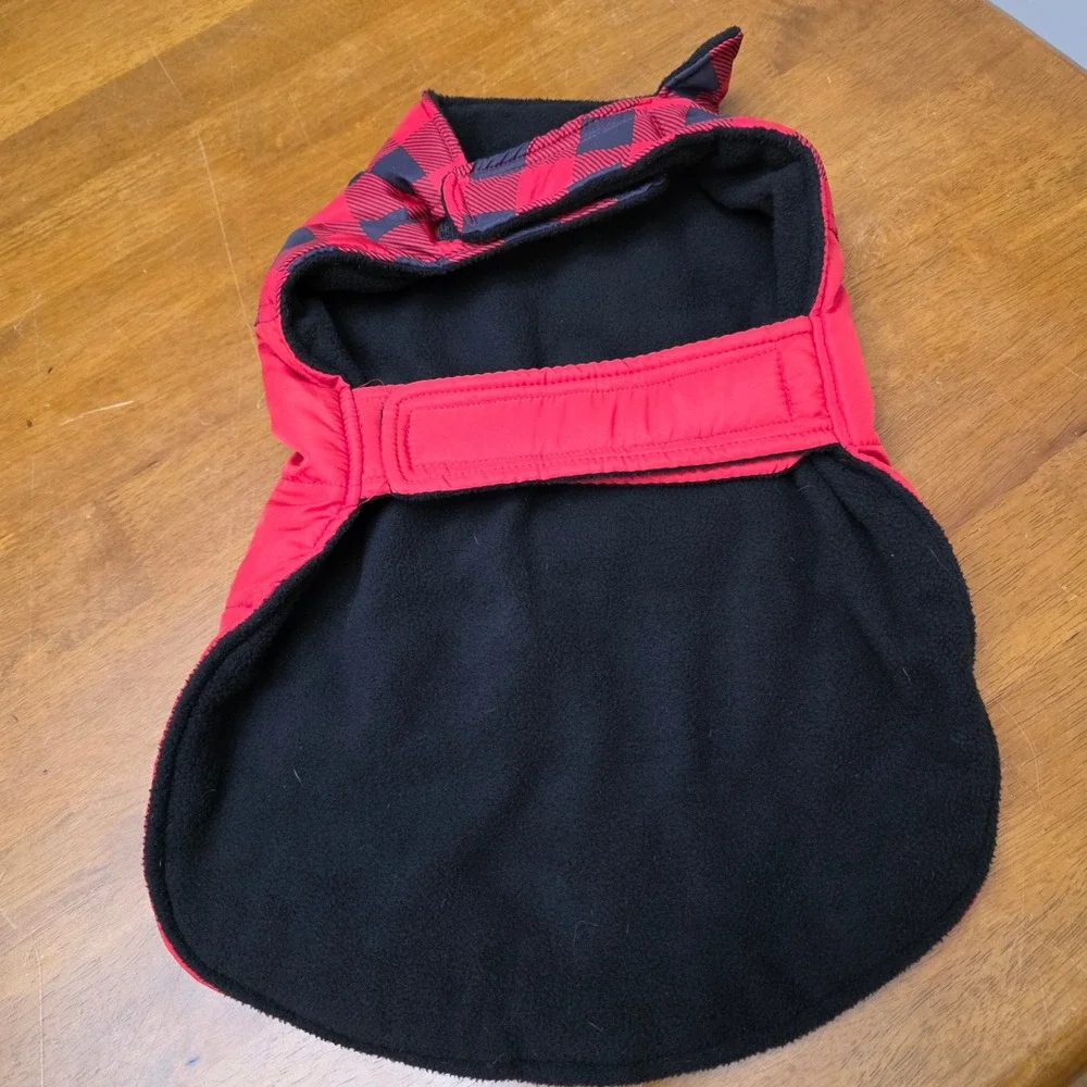 Frisco Large Small to Medium Dog Red Buffalo Plaid Puffer Dog‎ Coat Winter Vest